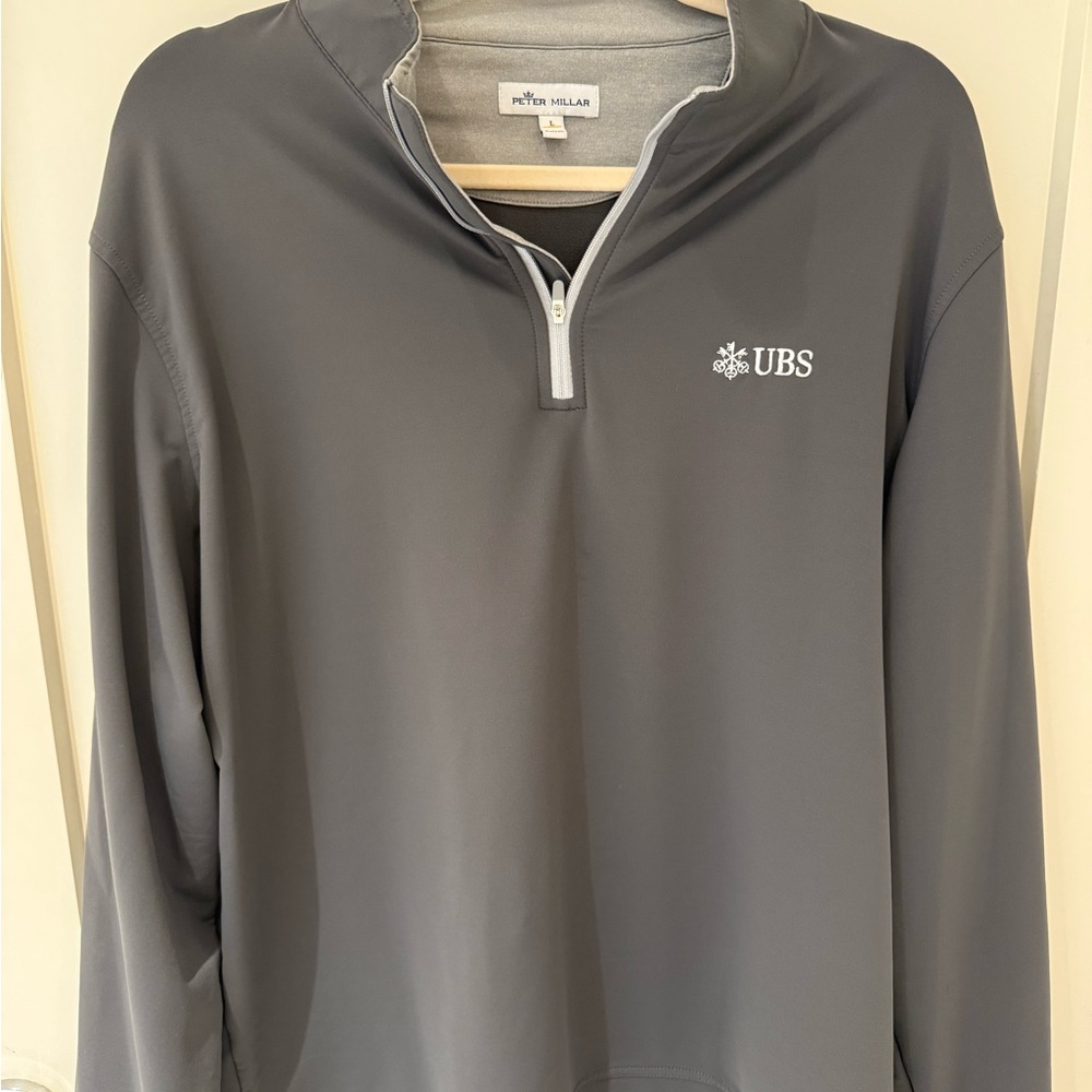 Peter Millar Charcoal Zip-Up Men's Sweater